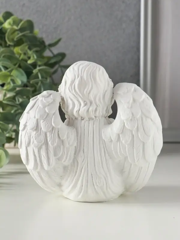 Сувенир полистоун свет "Белоснежный ангел с тортом" 11,8х8х11,5 см