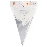 Гирлянда "Флажки"  серебро, металлик, 20*30 см*20 шт, 10 м.