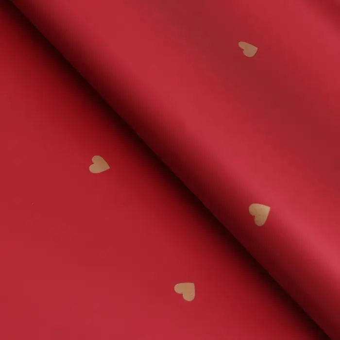 Плёнка в листах для цветов и декора, 58×58±5% см, «Сердечки», винная, 65 мкм