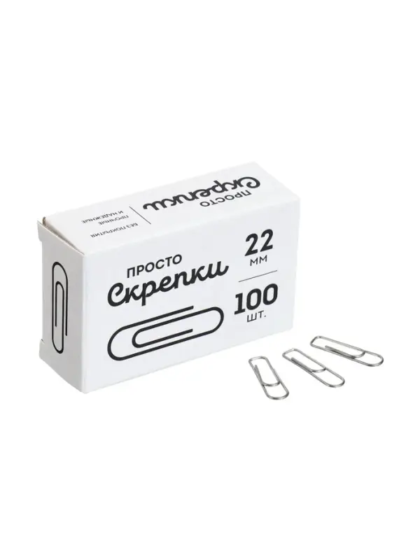 Скрепки канцелярские GLOBUS, 22 мм, 100 шт., без покрытия