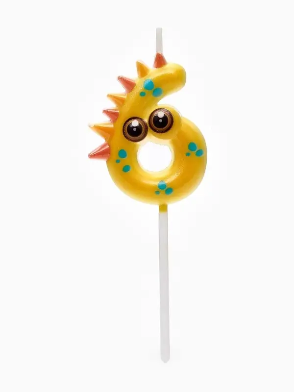 Свеча для торта цифра 6 «Зверюшка», 5 см Свеча для торта цифра 6 «Зверюшка», 5 см