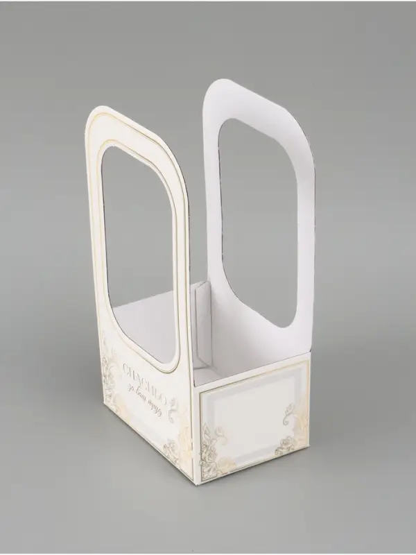 Коробка-переноска для цветов &laquo;Подарок&raquo;, 17 &times; 12 &times; 32 см