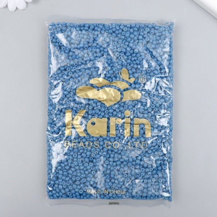 Бисер стекло 6/0  Бисер стекло 6/0 "Глубокий голубой" яркий 450 гр