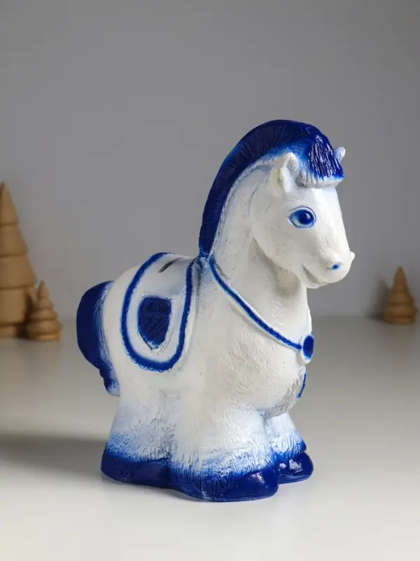 Копилка "Лошадка пони" 23х20х10,5 см, бело-голубой