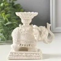 Подсвечник на 1 свечу &laquo;Слон индийский&raquo;, 10&times;10&times;6 см, гипс