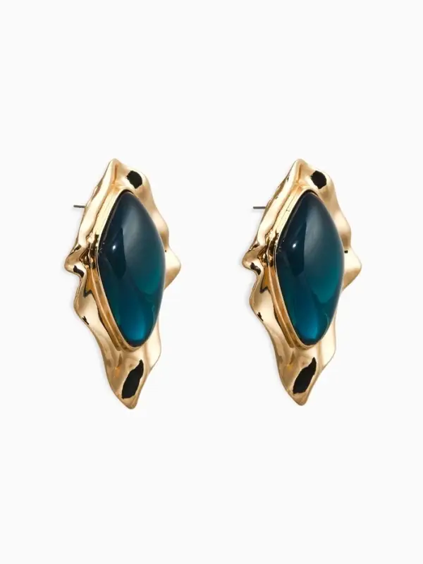 Серьги акрил &laquo;Ромб ажур&raquo;, голубой в золоте