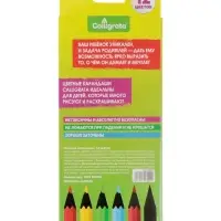 Карандаши Calligrata цветные заточенные, 12 цветов, пластиковые, в картонной коробке