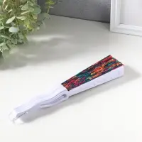 Веер складной &laquo;Вышивка. Розочки на зелёном&raquo;, 22.5 см