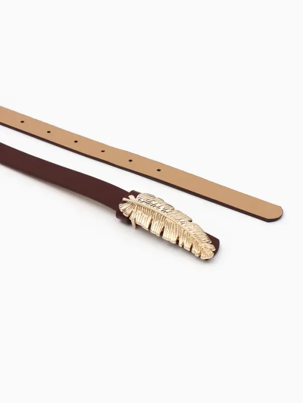 Ремень женский &laquo;Перо&raquo;, гвоздик, 2&times;110 см, без винта, коричневый