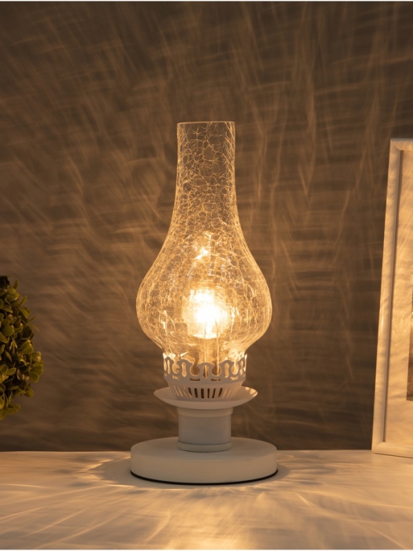 Лампа настольная BayerLux ЭКО Лампа настольная BayerLux ЭКО "Татьяна" 1х40Вт Е27 белый 14х14х34см