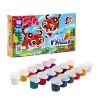 Гуашь 18 цветов &times; 15 мл ZOO, блок-тара