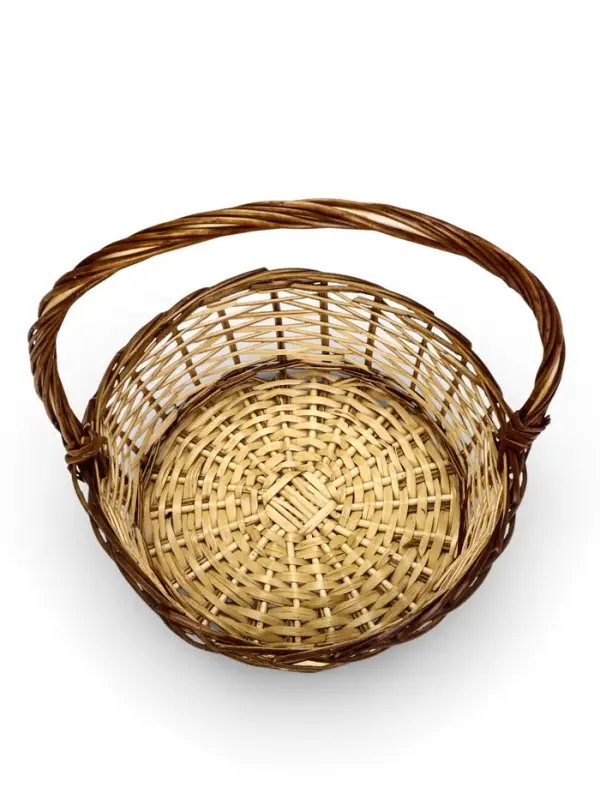 Набор корзин 3 шт ИВА 40x40x16 34х34x14 30х30x12 см ПЛЕТ ручка h=20/18/16 см корич