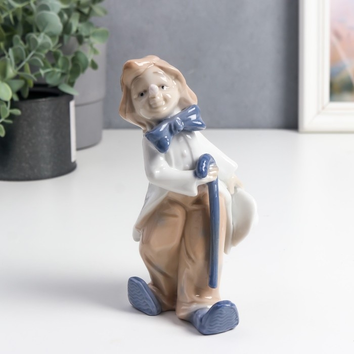 Сувенир керамика  Сувенир керамика "Клоун с тросточкой" кобальт 17х8х8,5 см