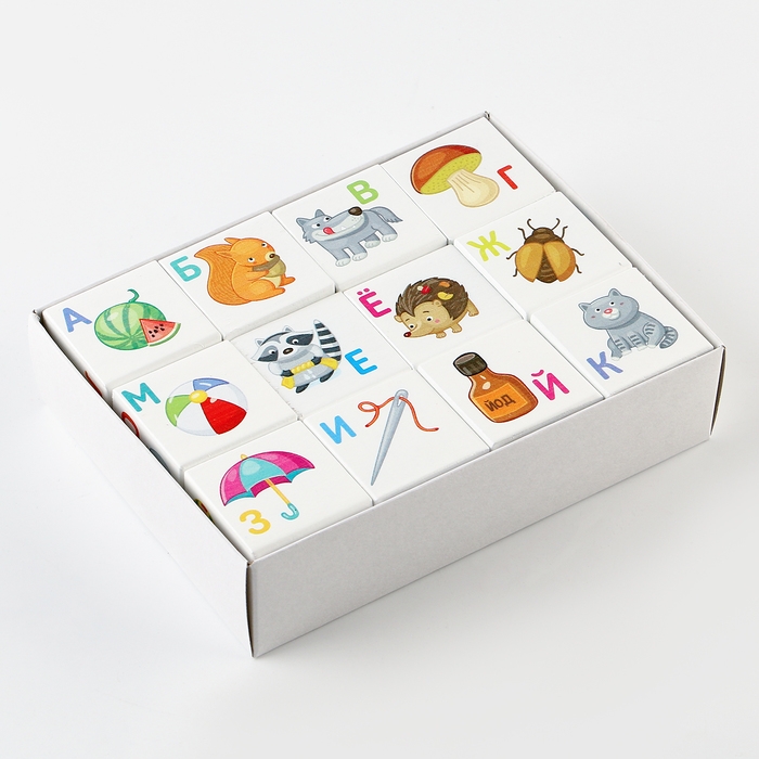 Кубики деревянные «Кубики для умников. Учим алфавит» 12 шт (белые) Кубики деревянные «Кубики для умников. Учим алфавит» 12 шт (белые)