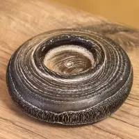 Подсвечник из дерева джати, d=3 см, 10&times;10&times;4 см, тёмно-коричневый