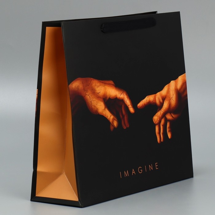 Пакет подарочный ламинированный горизонтальный, упаковка, Imagine, M 30 х 26 х 9 см Пакет подарочный ламинированный горизонтальный, упаковка, Imagine, M 30 х 26 х 9 см