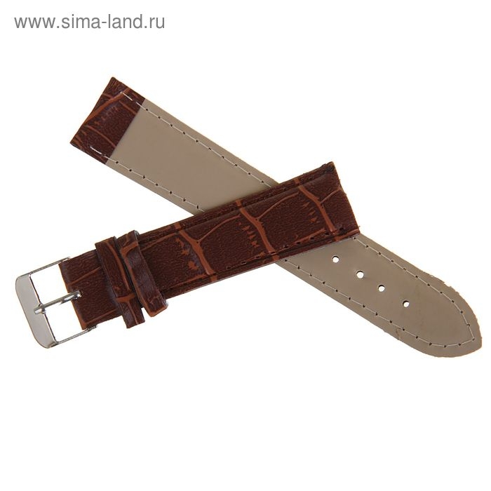 Ремешок для часов Ремешок для часов "Соломон", 20 мм, экокожа, l-19 см, коричневый