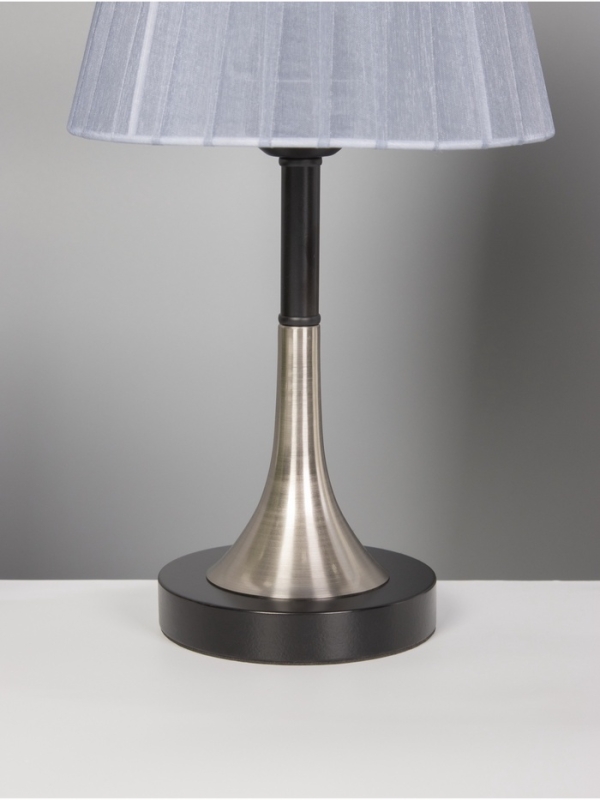 Лампа настольная BayerLux Лампа настольная BayerLux "Рита" 1х40Вт Е27 черный/серебро/серый 20х20х40см