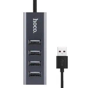 HUB на 4 USB HB1 HOCO серый
