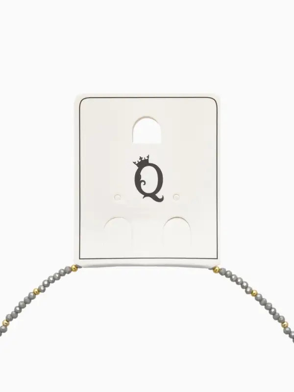 Чокер из бисера «Хрусталь», серый в золоте, 37 см + 5 см доп, цепочка