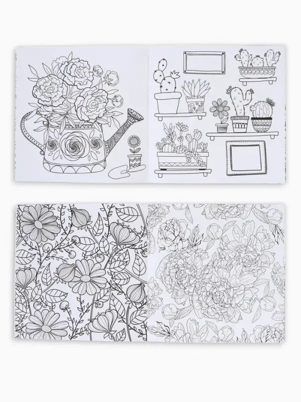Раскраска - антистресс, альбом &laquo;Цветочное наслаждение&raquo; 20 стр.