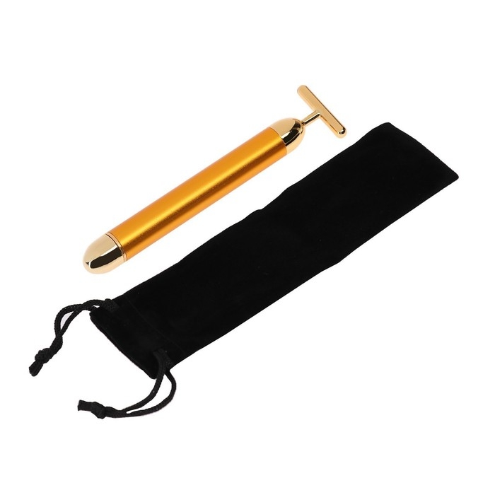 Массажёр для лица Luazon LEM-01, 1хАА (не в комплекте), бархатный мешочек, золотистый Массажёр для лица Luazon LEM-01, 1хАА (не в комплекте), бархатный мешочек, золотистый