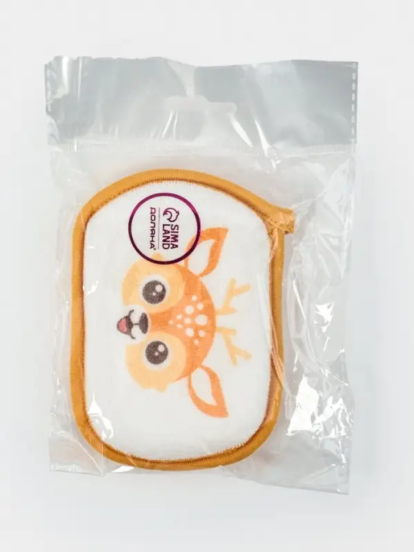 Мочалка детская для купания Доляна &laquo;Оленёнок&raquo;, 12&times;8 см, коричневая