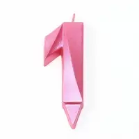 Свеча в торт «Цифра 1», розовая, 6.5 см