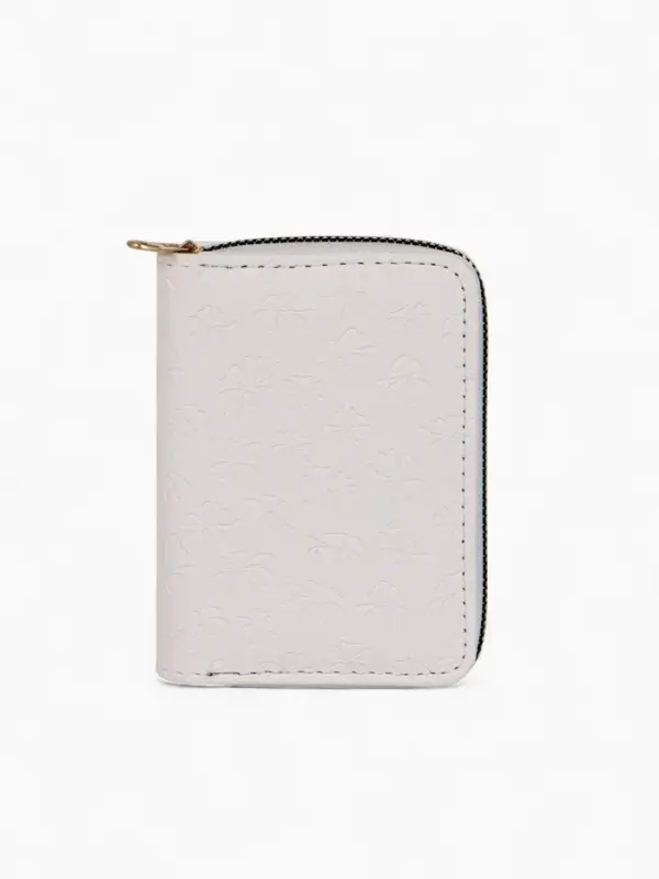 Кошелёк на молнии, 13&times;2&times;9 см, с принтом, белый