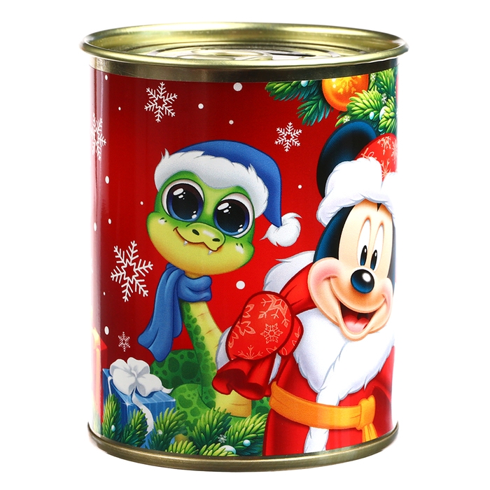 Новый год. Копилка Новый год. Копилка "Год Змеи 2025", 9.5х9.5х7.5 см, Микки Маус