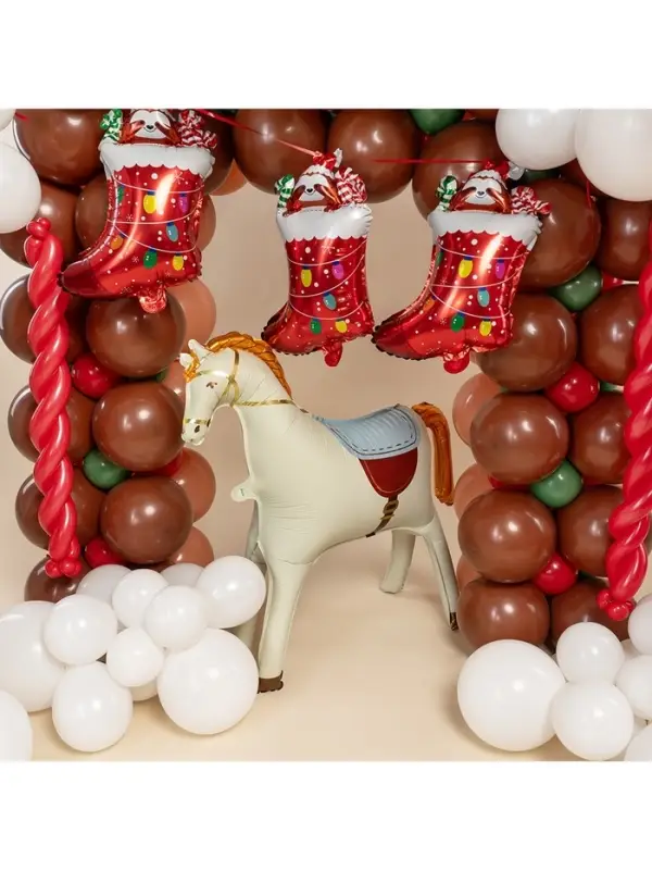 Воздушный шар фольгированный 3D 35 Воздушный шар фольгированный 3D 35" «Лошадка», кремовый, сатин