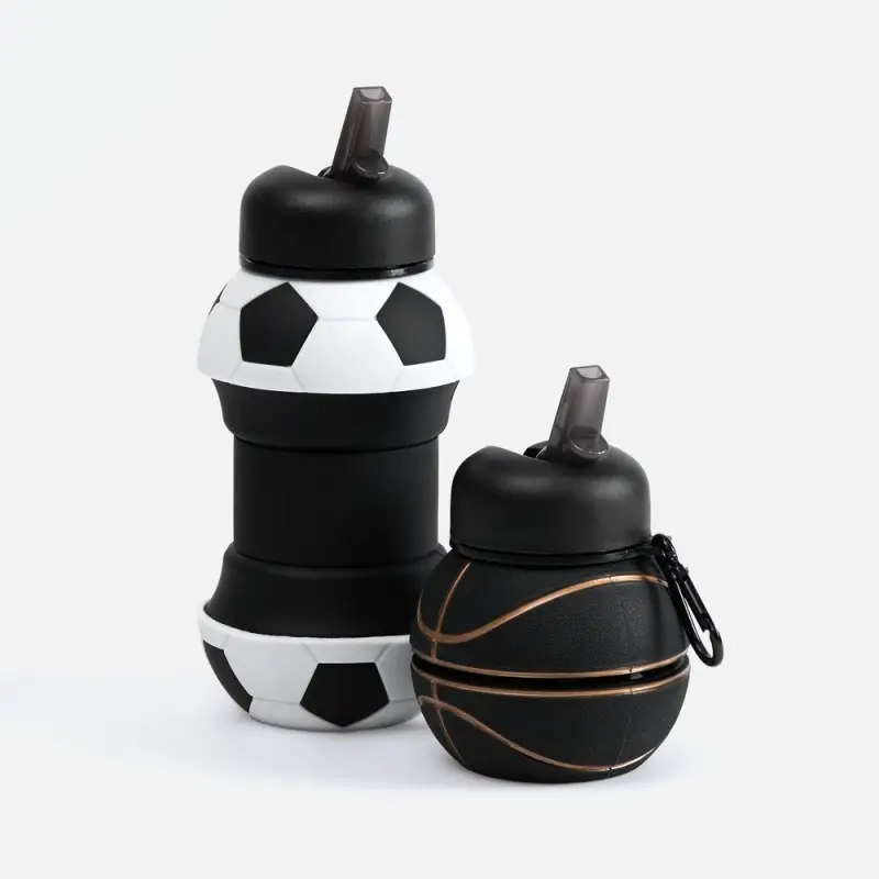 Складная бутылка для воды Basketball Flex, черная Складная бутылка для воды Basketball Flex, черная