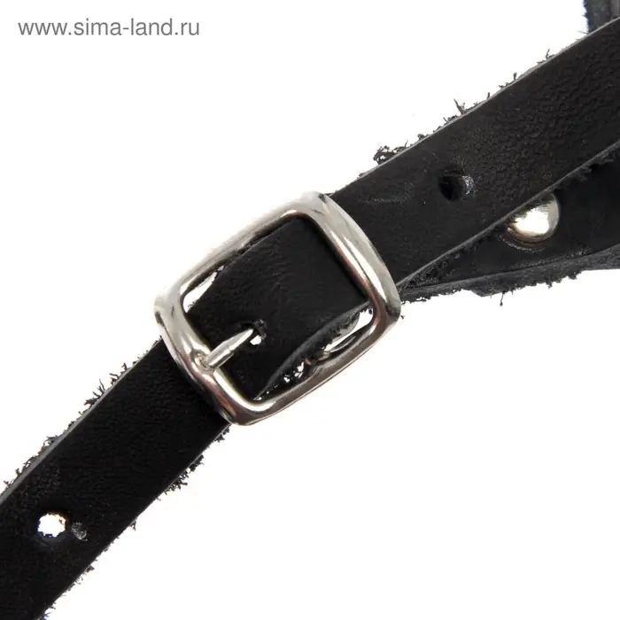 Намордник кожаный №1, сетчатый с перемычкой, малый боксёр, длина по носу 7 см, обхват морды 23 см