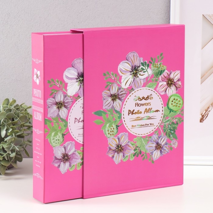 Фотоальбом на 200 фото 15х21 Фотоальбом на 200 фото 15х21 "Букет с лотосами" МИКС 33х23,5х5,5 см