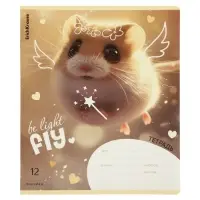 Тетрадь 12 листов в линейку ErichKrause Fluffy, 60 г/м&sup2;, обложка мелованный картон, МИКС