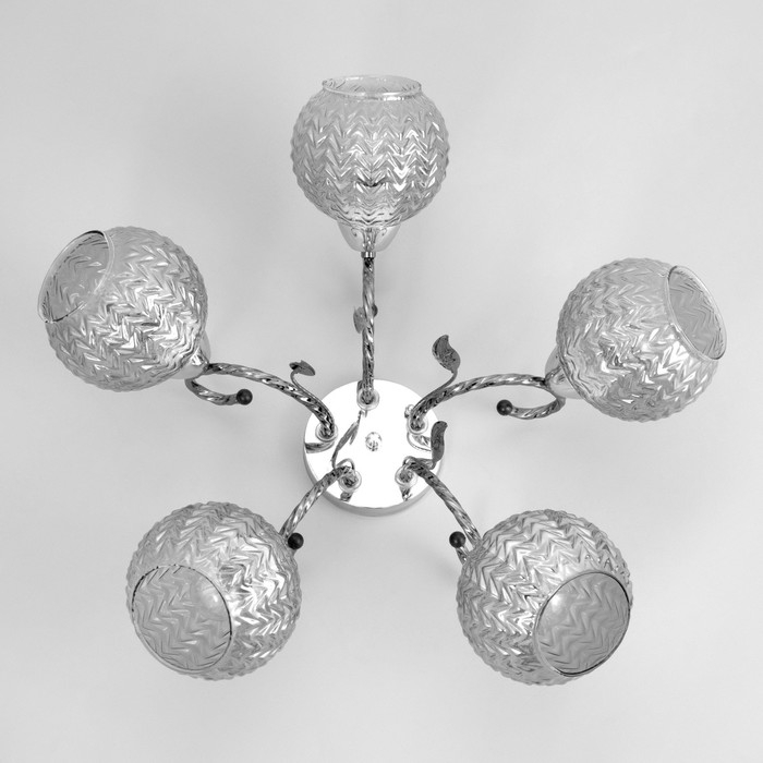 Люстра Люстра "Тереза" 5х40Вт Е27 Хром, черный хром 55х55х21см