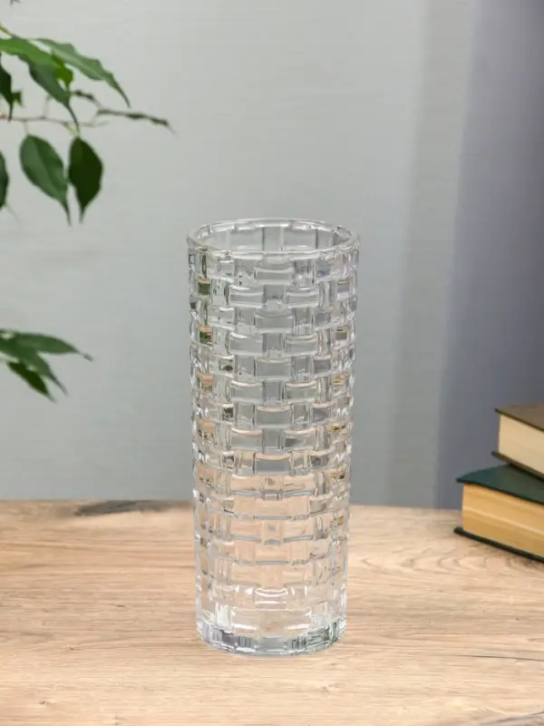 Ваза для цветов &laquo;Шерри&raquo;, кирпичики, 23.5&times;9.5 см, стекло, прозрачная