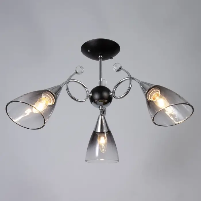 Светильник потолочный BayerLux &laquo;Марианна&raquo;, 3&times;Е27 40 Вт, чёрный, 69&times;69&times;32.5 см