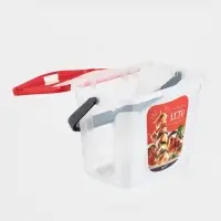 Контейнер для шашлыка c ручкой BEROSSI Leto, 6 л, пластик, прозрачный, крышка красная