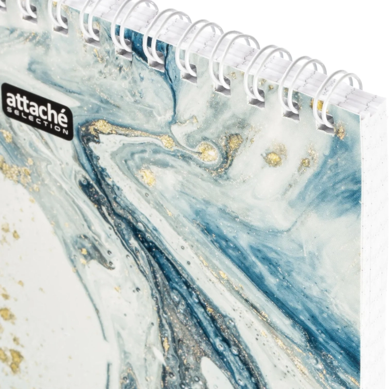 Блокнот А6,80л,кл,греб,карт.обл+УФ-лак Attache Selection FluidСеро-Голуб