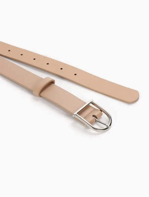 Ремень женский, 1 прокол, металл пряжка, 2.8&times;105 см, бежевый