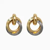 Серьги металл &laquo;Тренд&raquo;, кольца, цвет золото с серебром