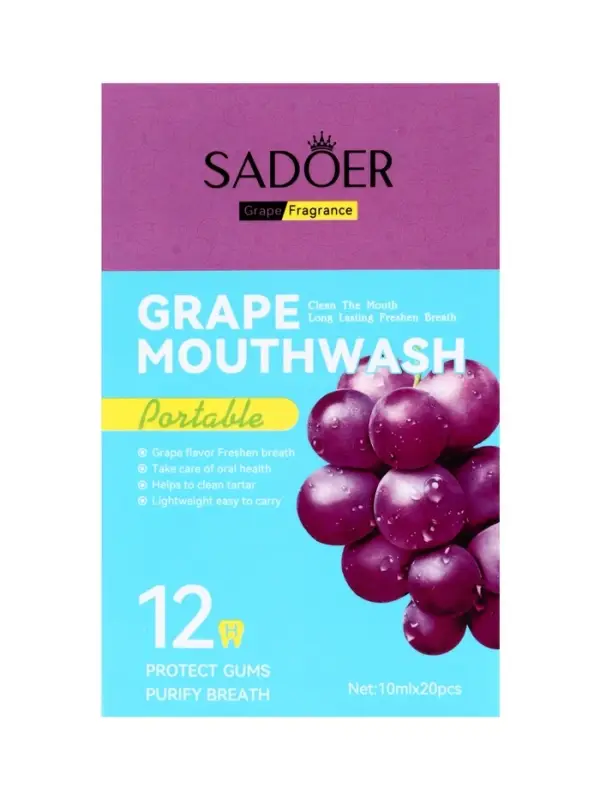 Ополаскиватель для полости рта в стиках со вкусом винограда, 20 шт. по 10 мл