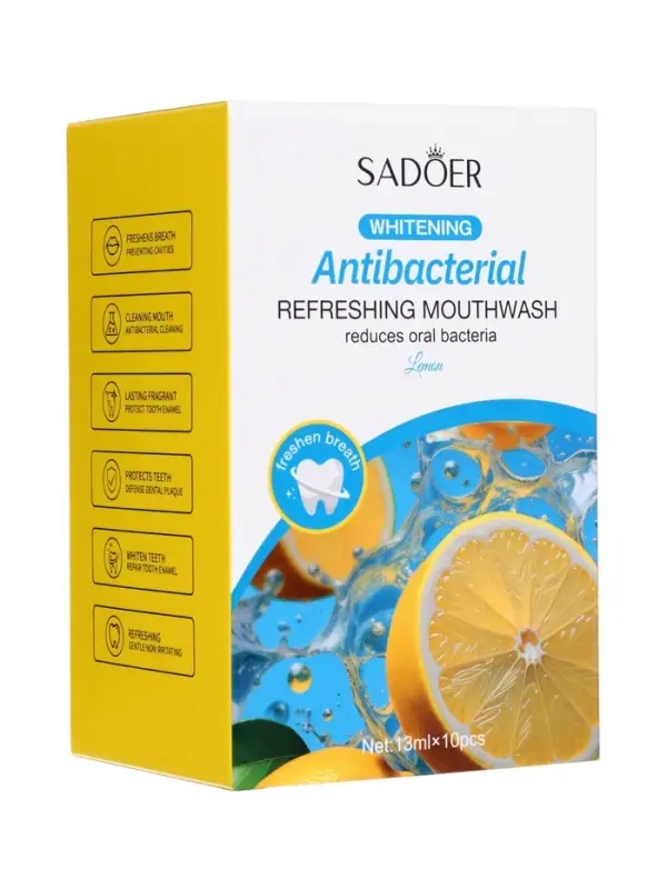 Ополаскиватель для полости рта антибактериальный SADOER, лимон, 10 шт. по 13 мл
