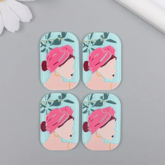 Декор для творчества акрил &laquo;Профиль девушки в чалме&raquo;, 0.2&times;2.6&times;3.9 см