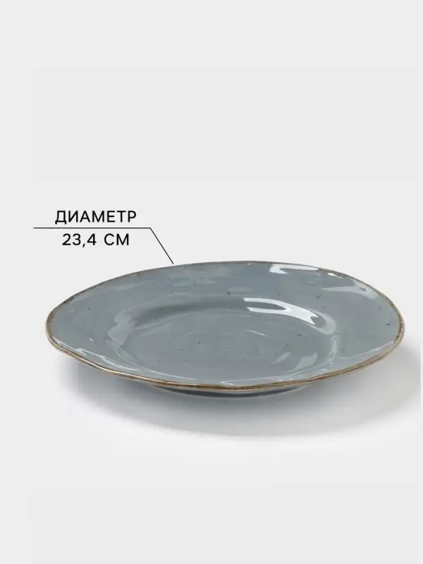 Тарелка Magistro Alpine Frost, d=23.4 см, фарфор, голубовато-серый