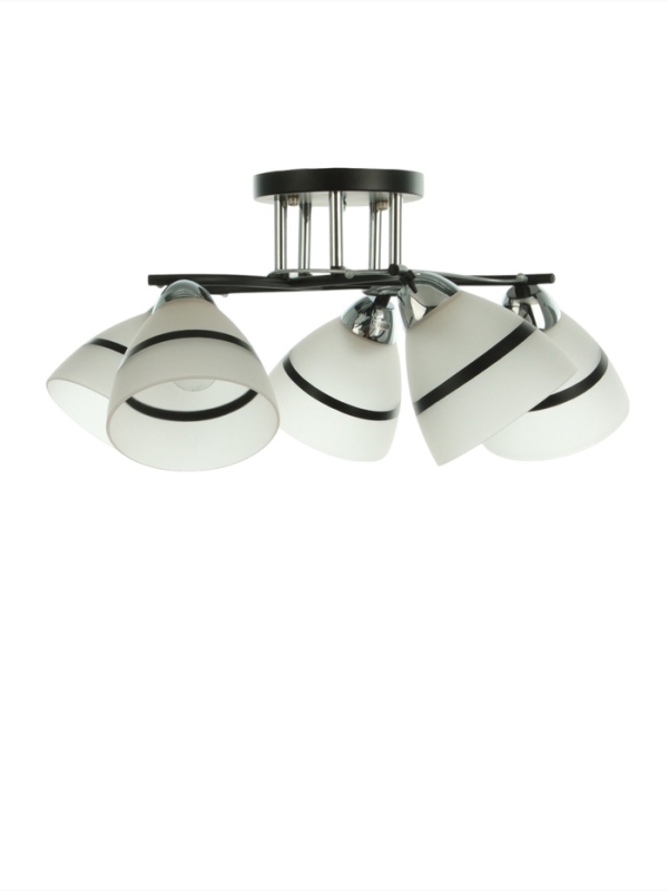 Люстра Люстра "Лайма" 5хЕ27 40Вт черно-хромовый 55х55х24 см