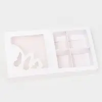 Коробка для 4 конфеты «Бабочки», белый 12.5×12.5×3.5 см