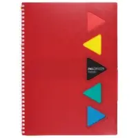 Тетрадь А4 96л кл "PROGRESSIVE CANVAS Красная",пласт обл,греб,фигур высеч,4цв разд+лин+кар Тетрадь А4 96л кл "PROGRESSIVE CANVAS Красная",пласт обл,греб,фигур высеч,4цв разд+лин+кар