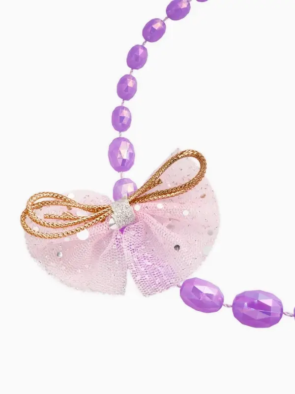 Бусы детские Выбражулька «Бант», граненые бусины, 40 см, цвет сиреневый Бусы детские Выбражулька «Бант», граненые бусины, 40 см, цвет сиреневый
